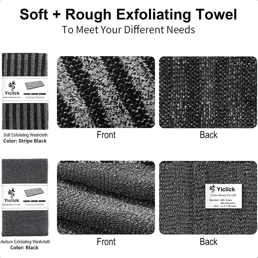 2 Pack Exfoliating Washcloth Towel Body Scrubber