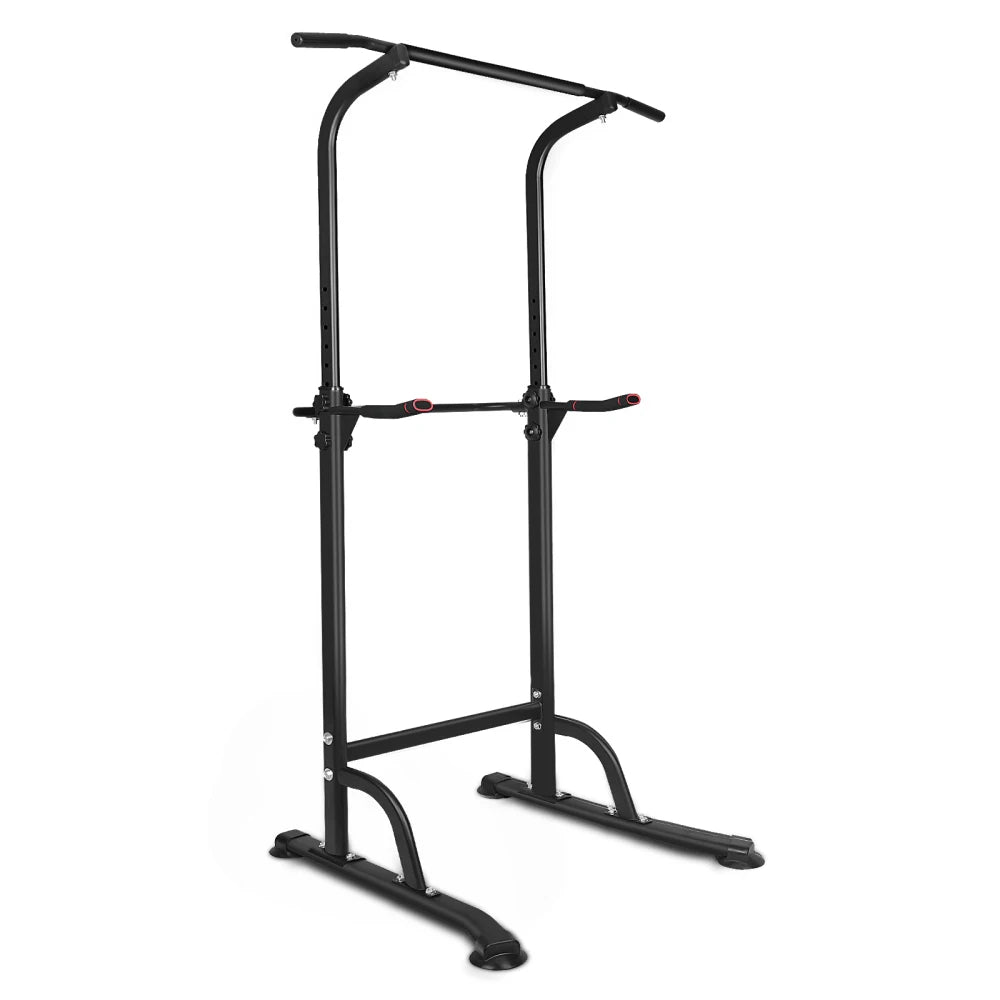 Dip Station with Bench Pull Up Bar Stand Adjustable Height Multi-Function Fitness