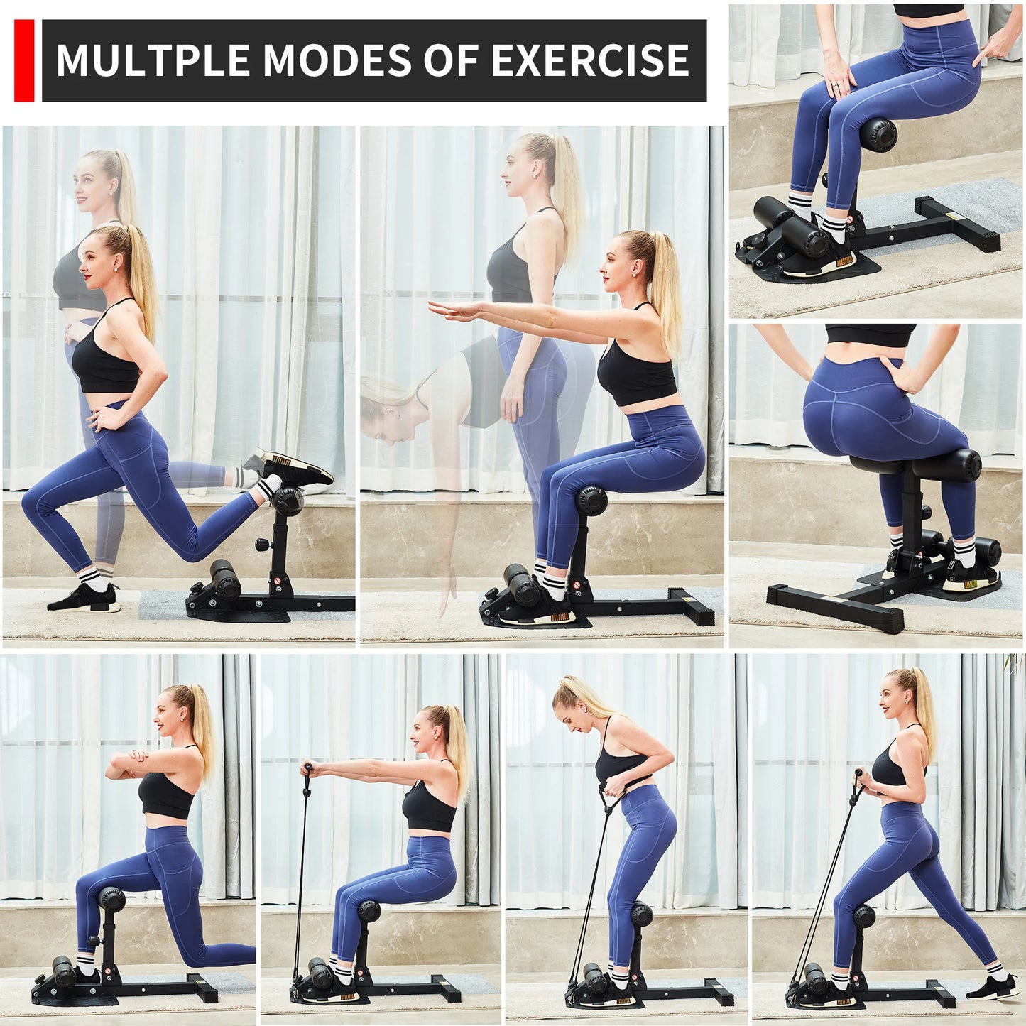 Deep Sissy Squat Bench Core Workout Multifunctional