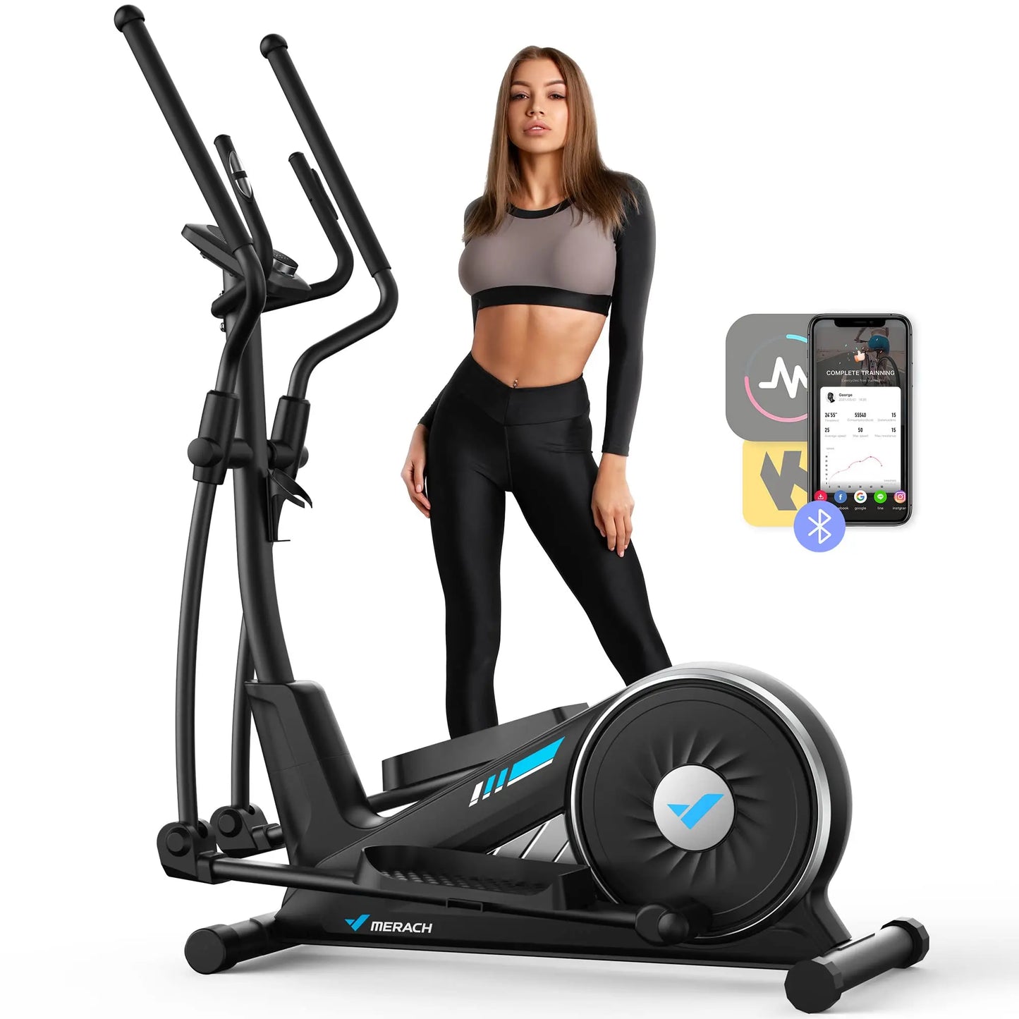 16 Levels Elliptical Quiet Magnetic Drive Machine