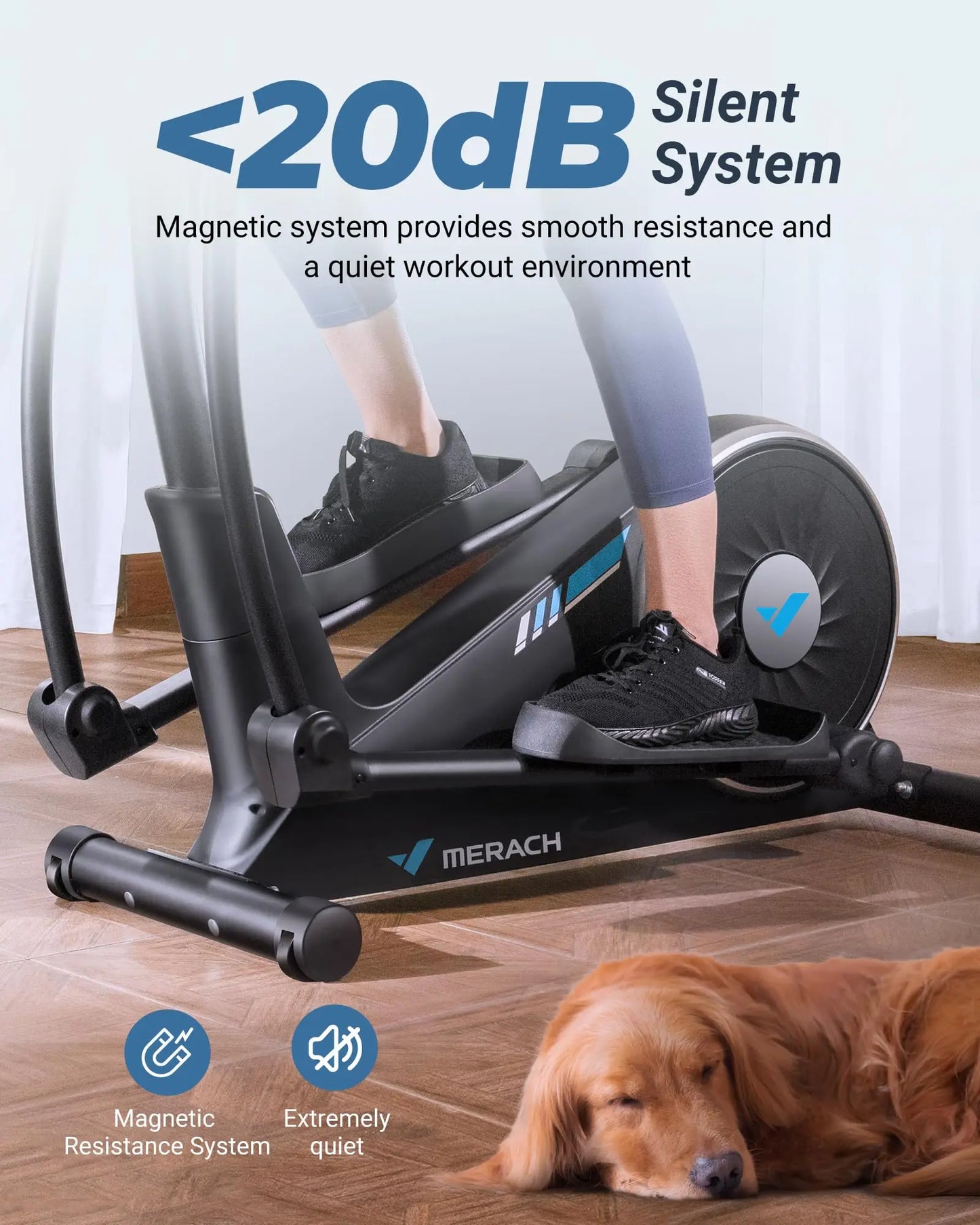 16 Levels Elliptical Quiet Magnetic Drive Machine
