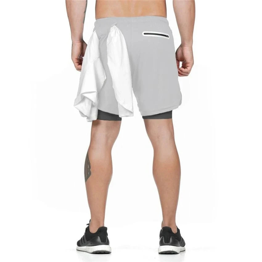 2 In 1 Workout Male Sport Shorts