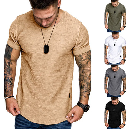 Men's Casual Short-Sleeve Solid  T-Shirt