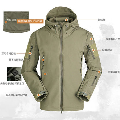 Outdoor Waterproof Soft-Shell Jacket Hunting windbreaker Coat