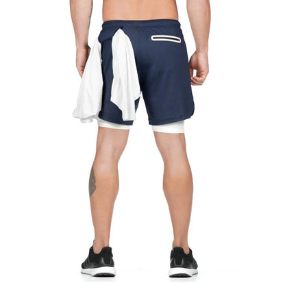 2 In 1 Workout Male Sport Shorts