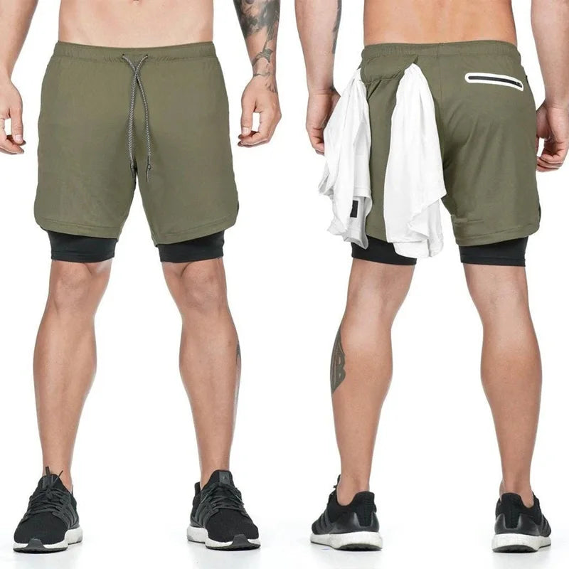 2 In 1 Workout Male Sport Shorts