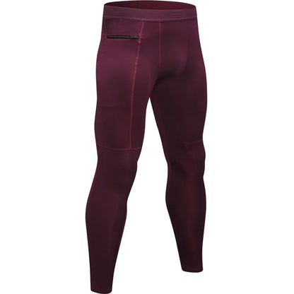 Men Pocket Gym Compression Sport Pants