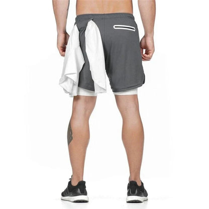 2 In 1 Workout Male Sport Shorts