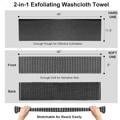 2 Pack Exfoliating Washcloth Towel Body Scrubber