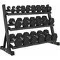 350-550LBS Rubber Hex Dumbbell Sets with Rack