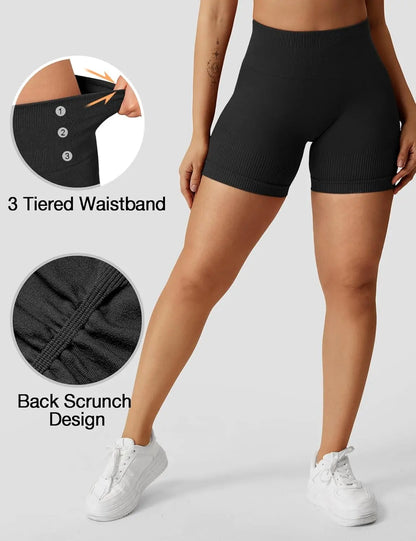 VOYJOY Women Scrunch Workout Shorts 5" Butt Lifting