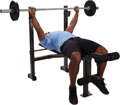 Steel Weights Bench and Barbell Rack