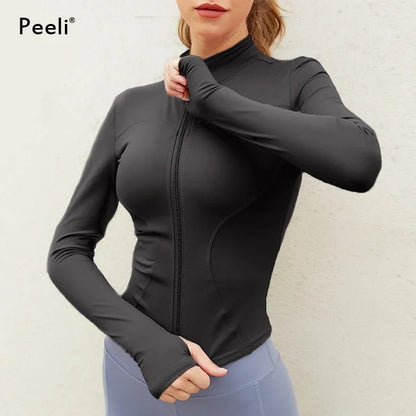 Women Long Sleeve Sports Jacket Fitness-Yoga