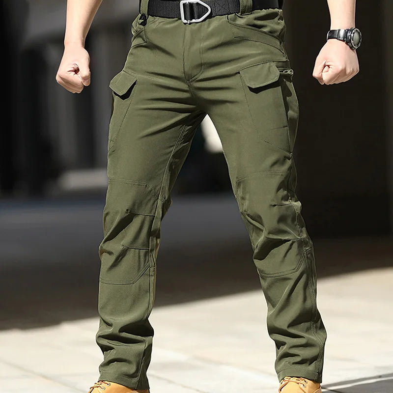 Waterproof Men Fashion Cargo Pants Solid Color