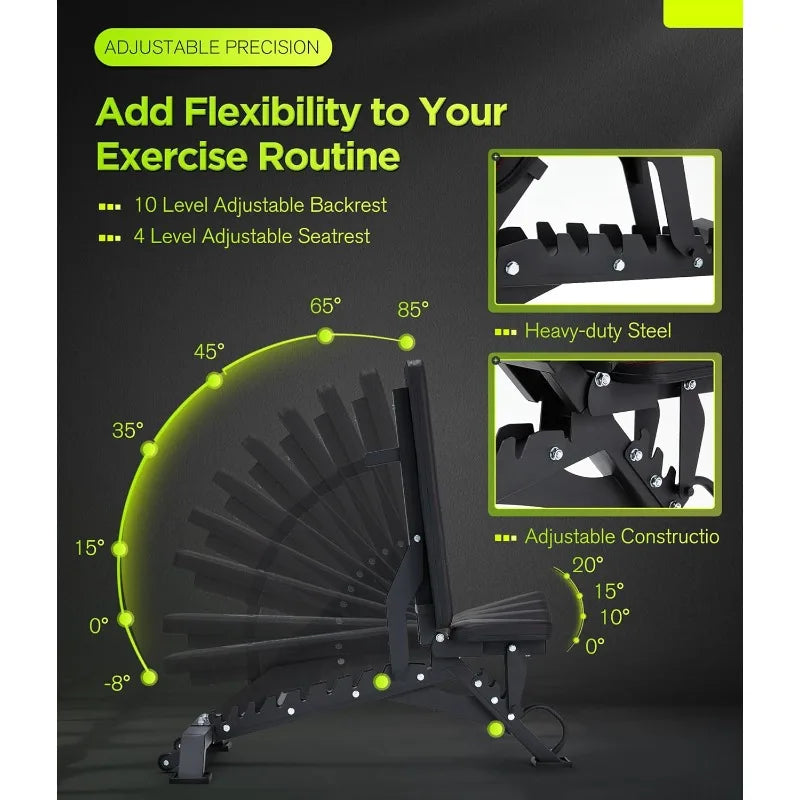 Adjustable  Bench Press with1000LB Capacity