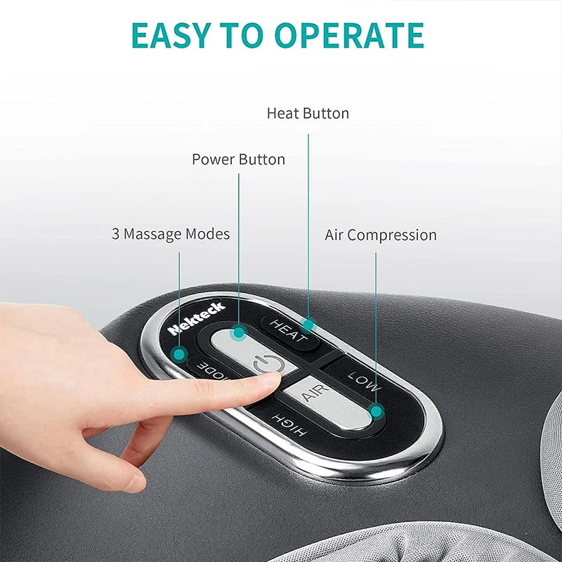 Foot Massager Heating Therapy Air Compression Shiatsu
