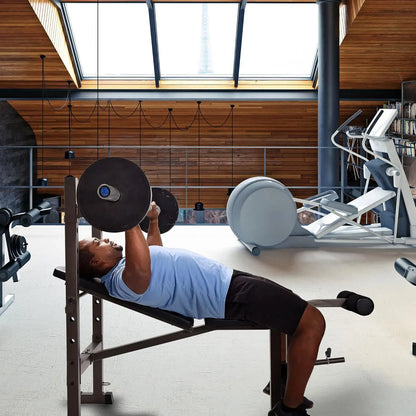 Steel Weights Bench and Barbell Rack