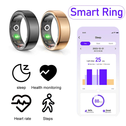 Smart Fitness Ring  5ATM Waterproof Heart Rate