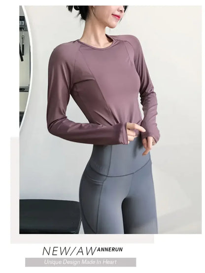 Solid Color Workout High Gym Yoga Top.