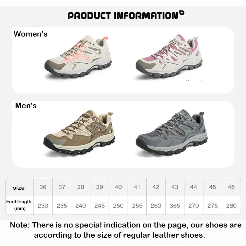 Winter Oversized Hiking Shoes Men Women Breathable