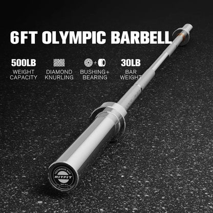 RITFIT Barbell 4ft/4.8ft/6ft - 2 Inch Weightlifting Bar