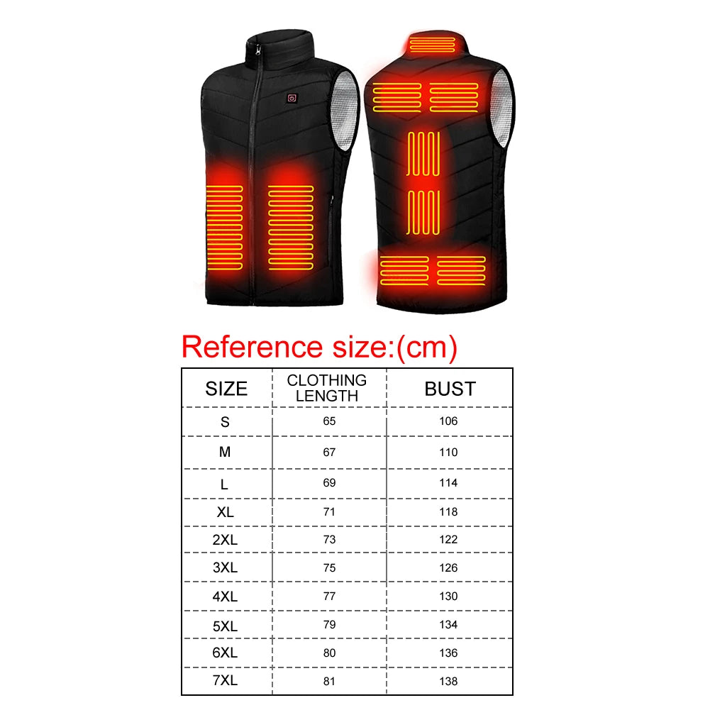 9 Heated Vest Zones Electric Heated Men-Women