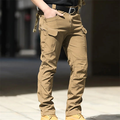 Waterproof Men Fashion Cargo Pants Solid Color