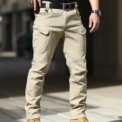 Waterproof Men Fashion Cargo Pants Solid Color