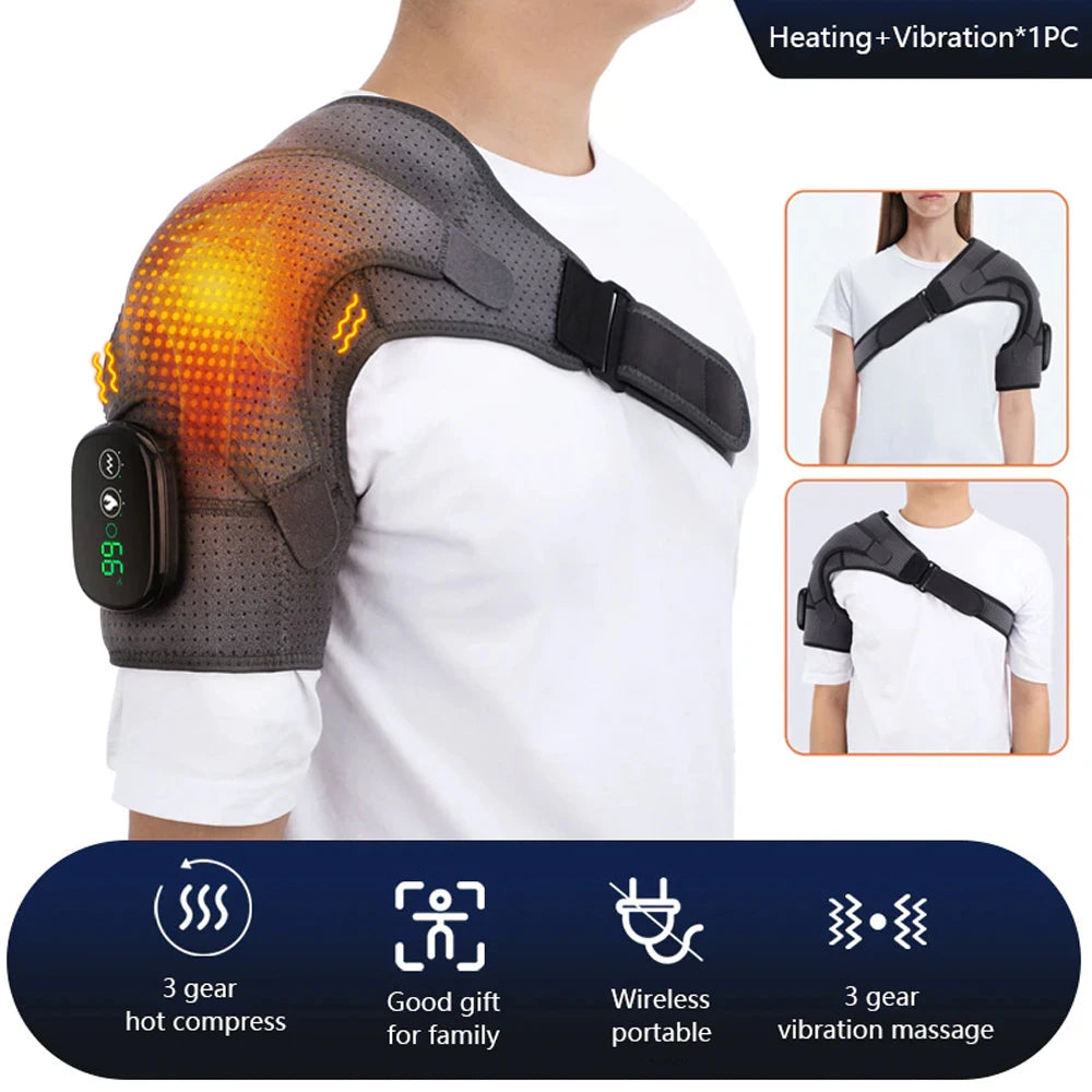 Electric Shoulder Massager Heating Vibration Massage Belt