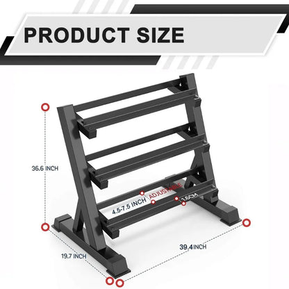 350-550LBS Rubber Hex Dumbbell Sets with Rack