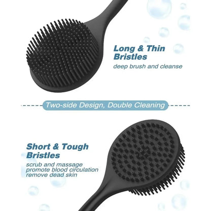 Bath Soft Back Scrubber Brush with Handle