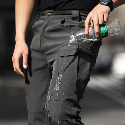 Waterproof Men Fashion Cargo Pants Solid Color