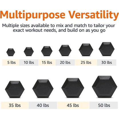 350-550LBS Rubber Hex Dumbbell Sets with Rack