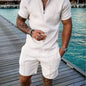 2-piece Men's Drawstring Shorts With Pockets