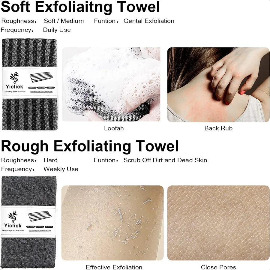 2 Pack Exfoliating Washcloth Towel Body Scrubber
