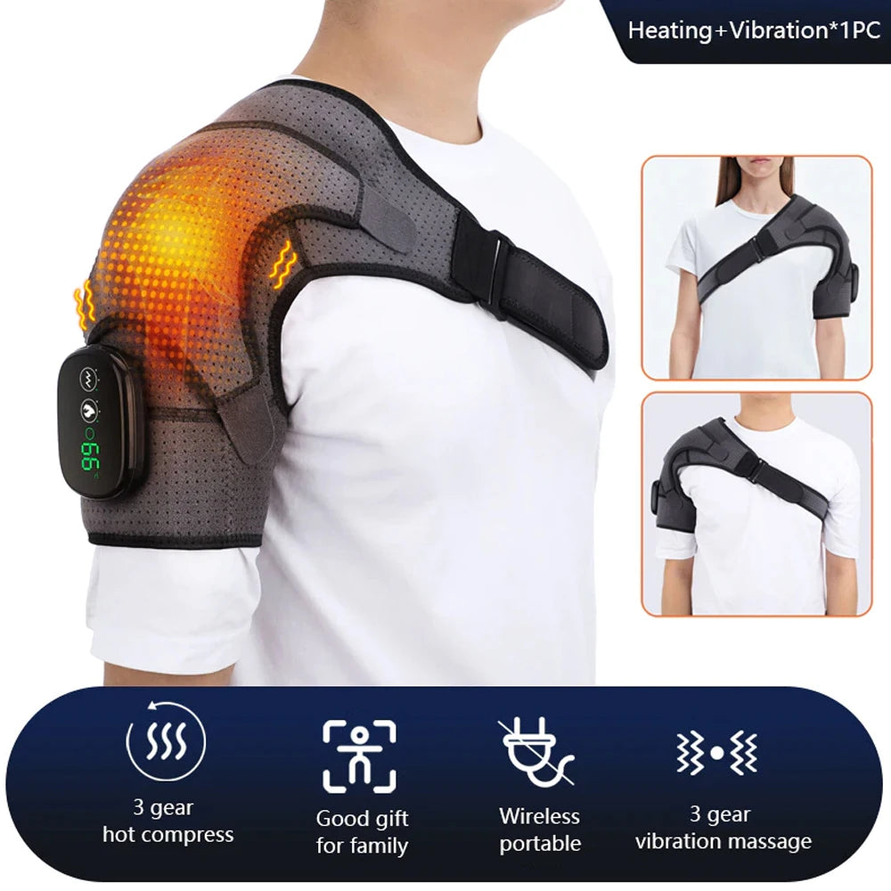 Electric Shoulder Massager Heating Vibration Massage Belt