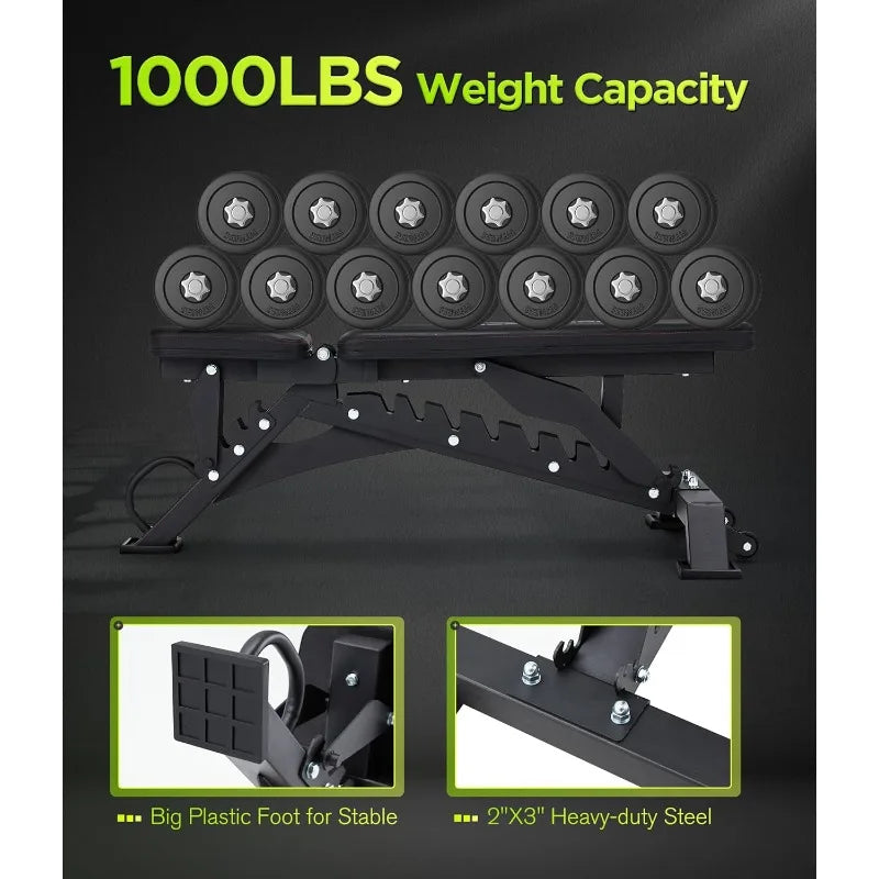 Adjustable  Bench Press with1000LB Capacity