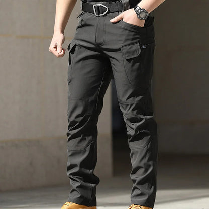 Waterproof Men Fashion Cargo Pants Solid Color