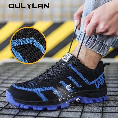 Knit Safety Shoes Solid Soles Men's Breathable