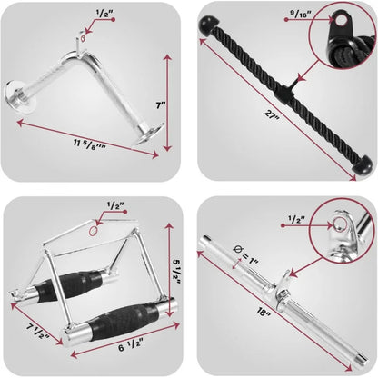 Cable Machine Attachment Set, LAT Pulldown , Accessories