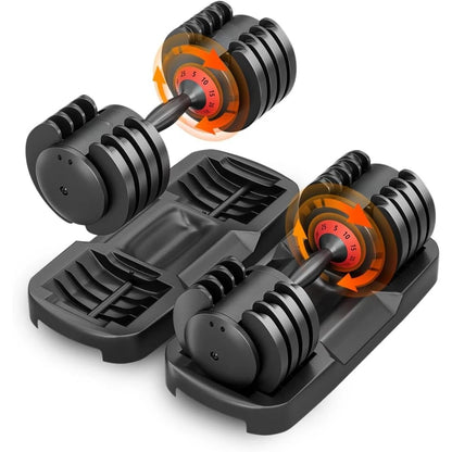 25/55 Lbs. Adjustable Dumbbell, Fast Adjust Weights