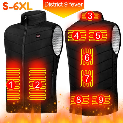 9 Areas Heated Vest Men Women Jacket