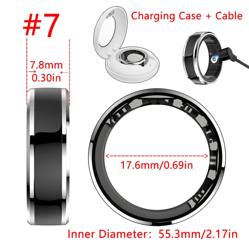 Smart Ring Detect Heart Rate Blood Oxygen    Sleep Calories Multifunctional  + Compartment