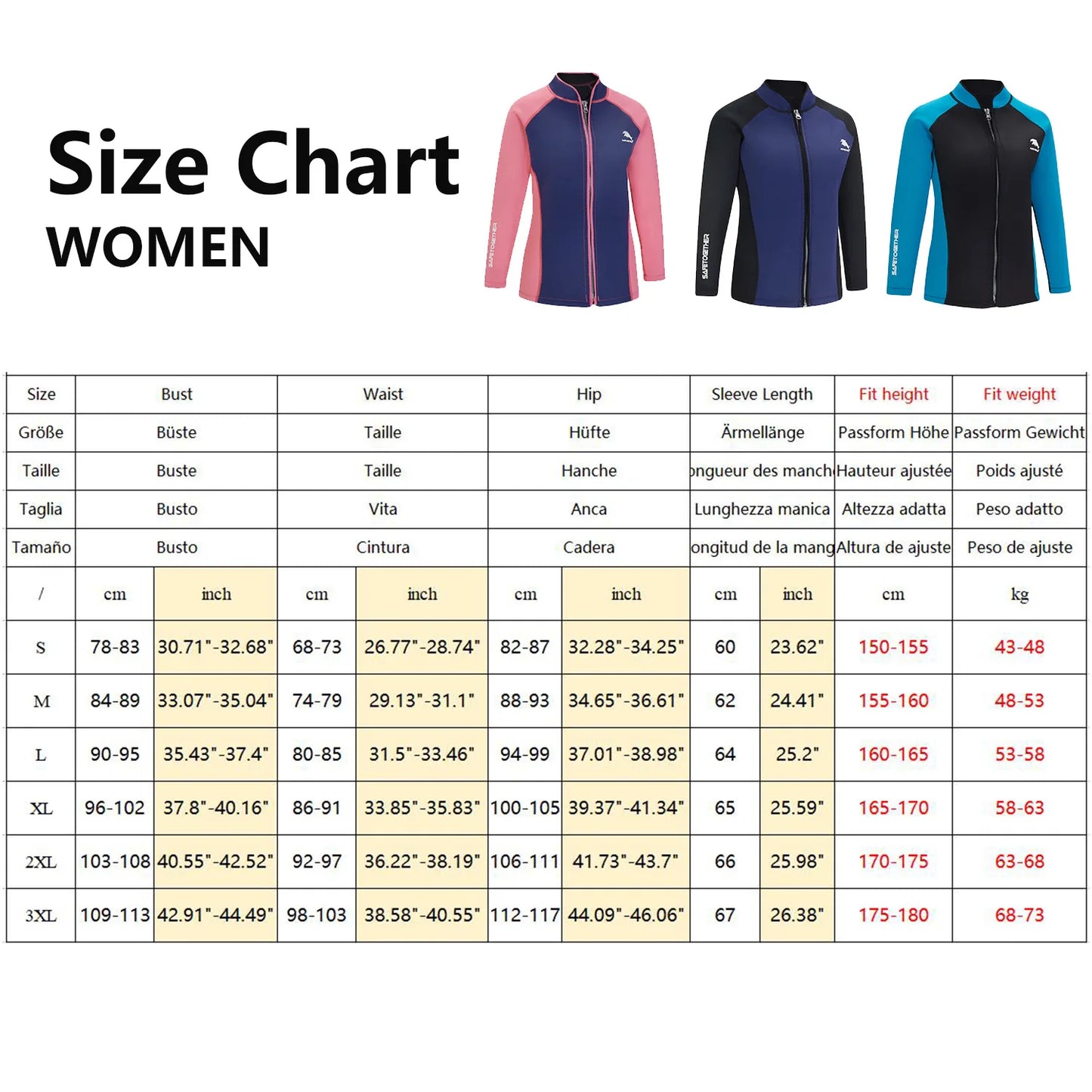 2mm Wetsuit Women's Split Long Sleeve Top