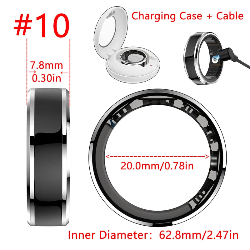 Smart Ring Detect Heart Rate Blood Oxygen    Sleep Calories Multifunctional  + Compartment