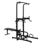 Dip Station with Bench Pull Up Bar     Stand Adjustable Height  Multi-Function Fitness