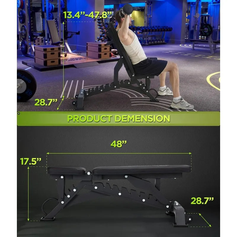 Adjustable  Bench Press with1000LB Capacity